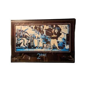 1998 2-pac poster in fair condition few pin holes small tears. By Funky